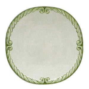 Prato de Sobremesa Melamina Desenho Corda Classica Verde 22,6cm