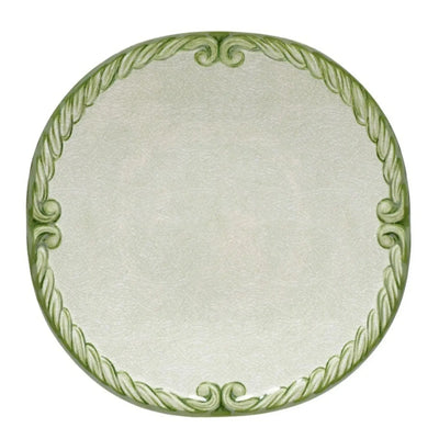 Prato de Sobremesa Melamina Desenho Corda Classica Verde 22,6cm