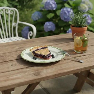 Prato de Sobremesa Melamina Desenho Corda Classica Verde 22,6cm