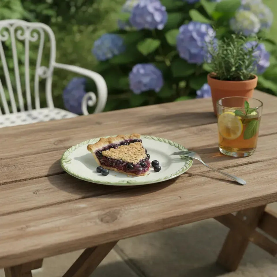 Prato de Sobremesa Melamina Desenho Corda Classica Verde 22,6cm