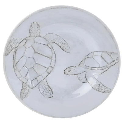 Prato de Sobremesa Melamina Detalhe Tartarugas Bege 22cm