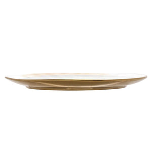 Prato de Sobremesa Porcelana Dubai Branco/Dourado 21cm