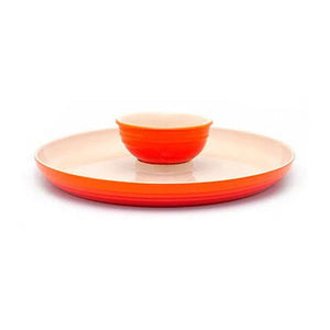 Prato para Aperitivo Cerâmica Laranja 35cm Le Creuset