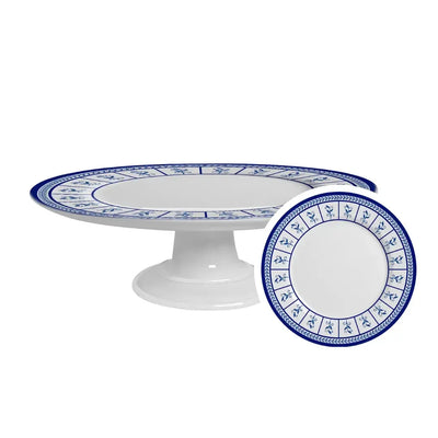 Prato para Bolo com Pé Cerâmica Limone 34cm Alleanza