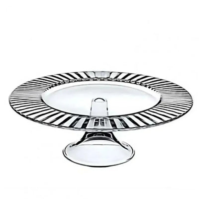 Prato pra Bolo com Pé Vidro Italiano Diva 32x11cm Vidivi Vetri Delle Venezie