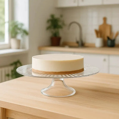 Prato pra Bolo com Pé Vidro Italiano Diva 32x11cm Vidivi Vetri Delle Venezie