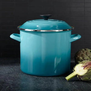 PRÉ-VENDA: Stockpot Aço Esmaltado Azul Caribe 11,4L 26cm Le Creuset