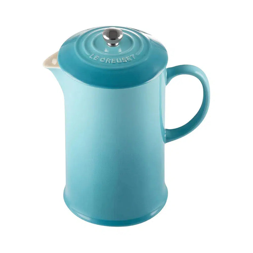 Prensa Francesa para Café Cerâmica 1L Azul Caribe Le Creuset