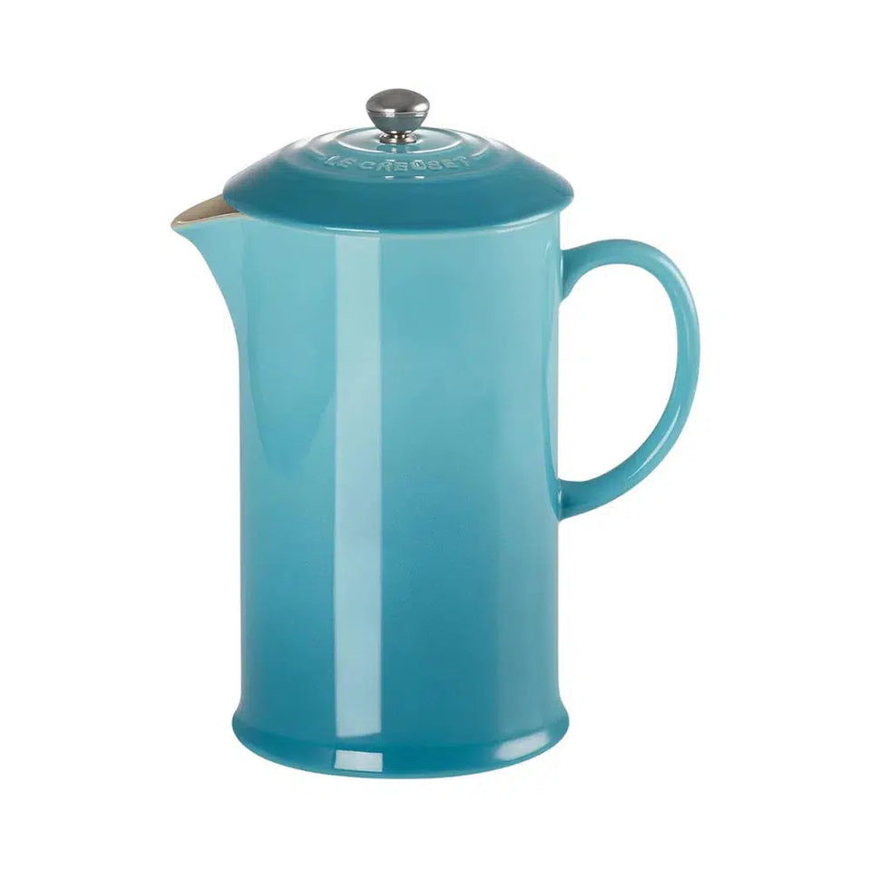 Prensa Francesa para Café Cerâmica 1L Azul Caribe Le Creuset