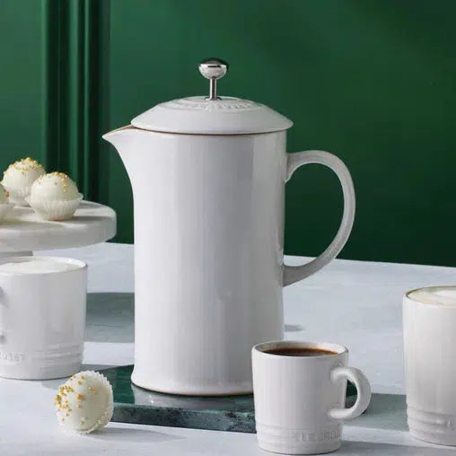 Prensa Francesa para Café Cerâmica 1L Branco Le Creuset