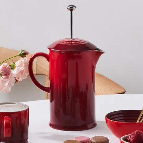 Prensa Francesa para Café Cerâmica 1L Vermelho Le Creuset