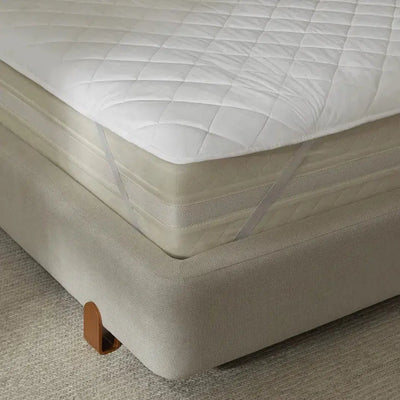 Protetor de Colchão Queen 233 Fios Percal 100% Algodão Branco Trussardi