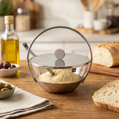 Queijeira Milena Inox com Colher e Tampa Riva