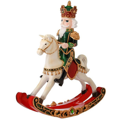 Adorno Quebra Nozes no Cavalo de Balanço Natal 48x13x42cm