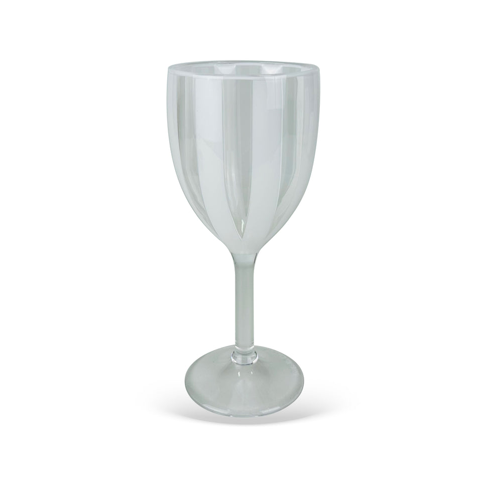 Conjunto 6 Taças Acrílico Branco Linha Náutica 250ml