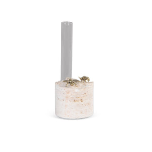 Vaso Vidro Travertine Gold