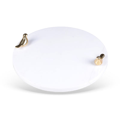 Bandeja Redonda Marble Bird