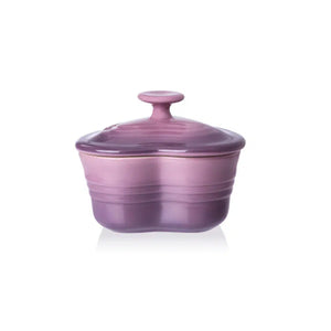 Ramekin Coração Cerâmica 180ml Mauve Pink com Tampa Le Creuset