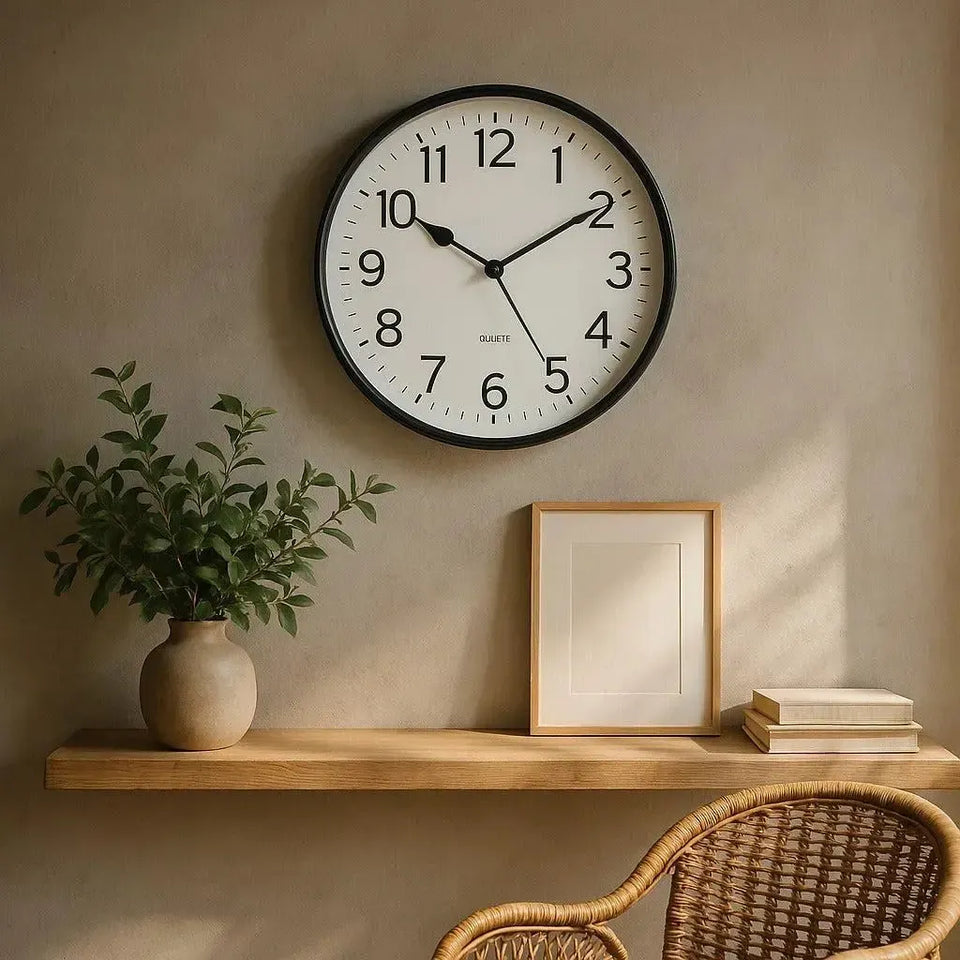 Relógio de Parede Branco / Preto 26cm linha Refúgio