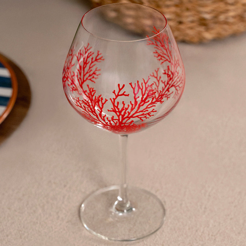 Jogo 6 Taças Gin Sante Burgundy em Cristal Ecológico 635ml Coral Vermelho