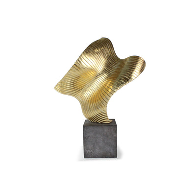 Escultura Abstrata Gold Wave
