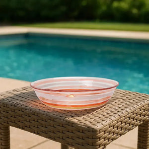 Saladeira Acrílico Detalhe Degradê Rose 27,8x27,8x7,5cm