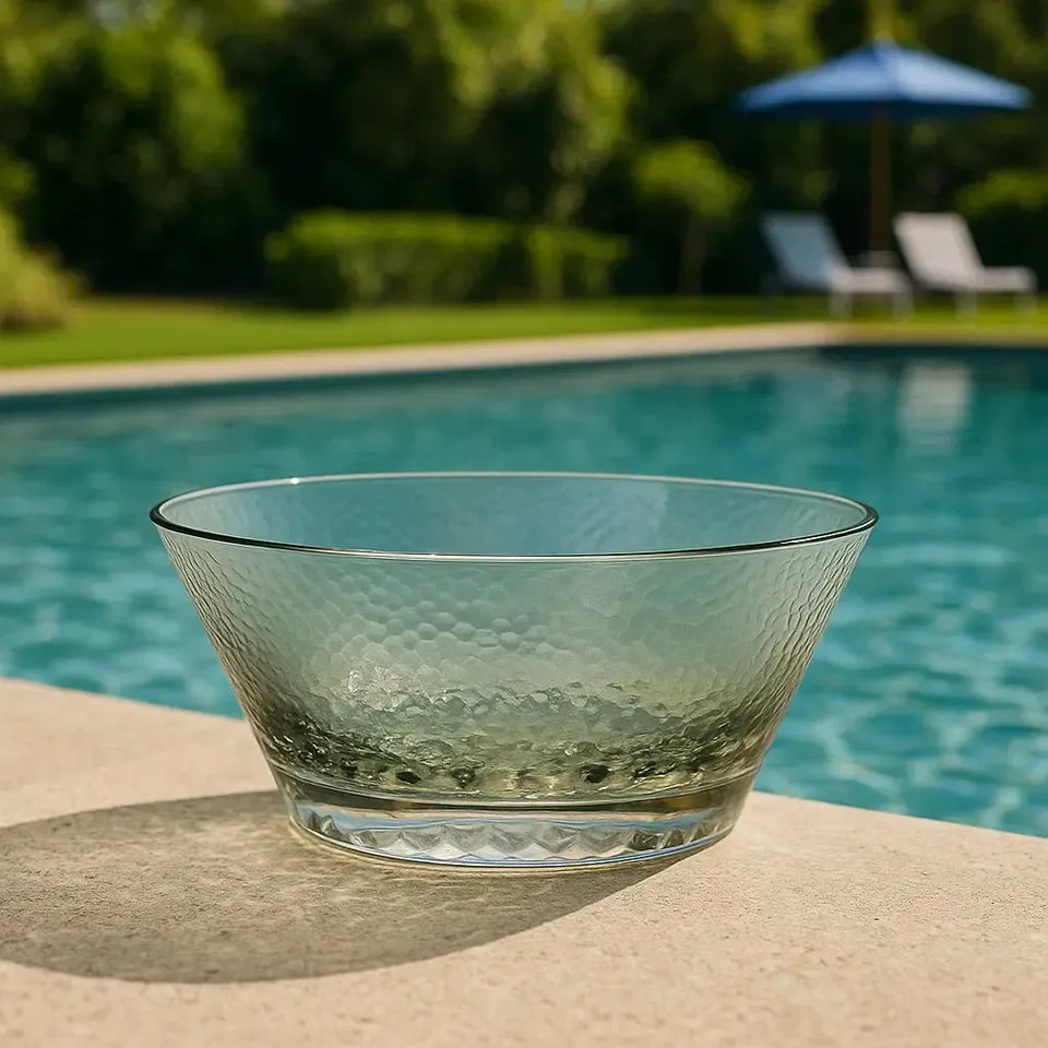 Saladeira Acrílico Detalhe Degradê Verde 25,5x25,5x11cm