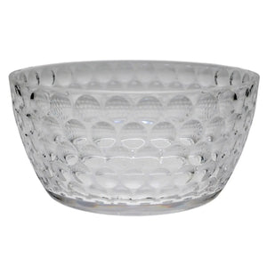 Saladeira Acrílico Lapidado Círculos Transparente 25,3x25,3x12cm