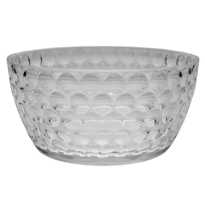 Saladeira Acrílico Lapidado Círculos Transparente 25,3x25,3x12cm