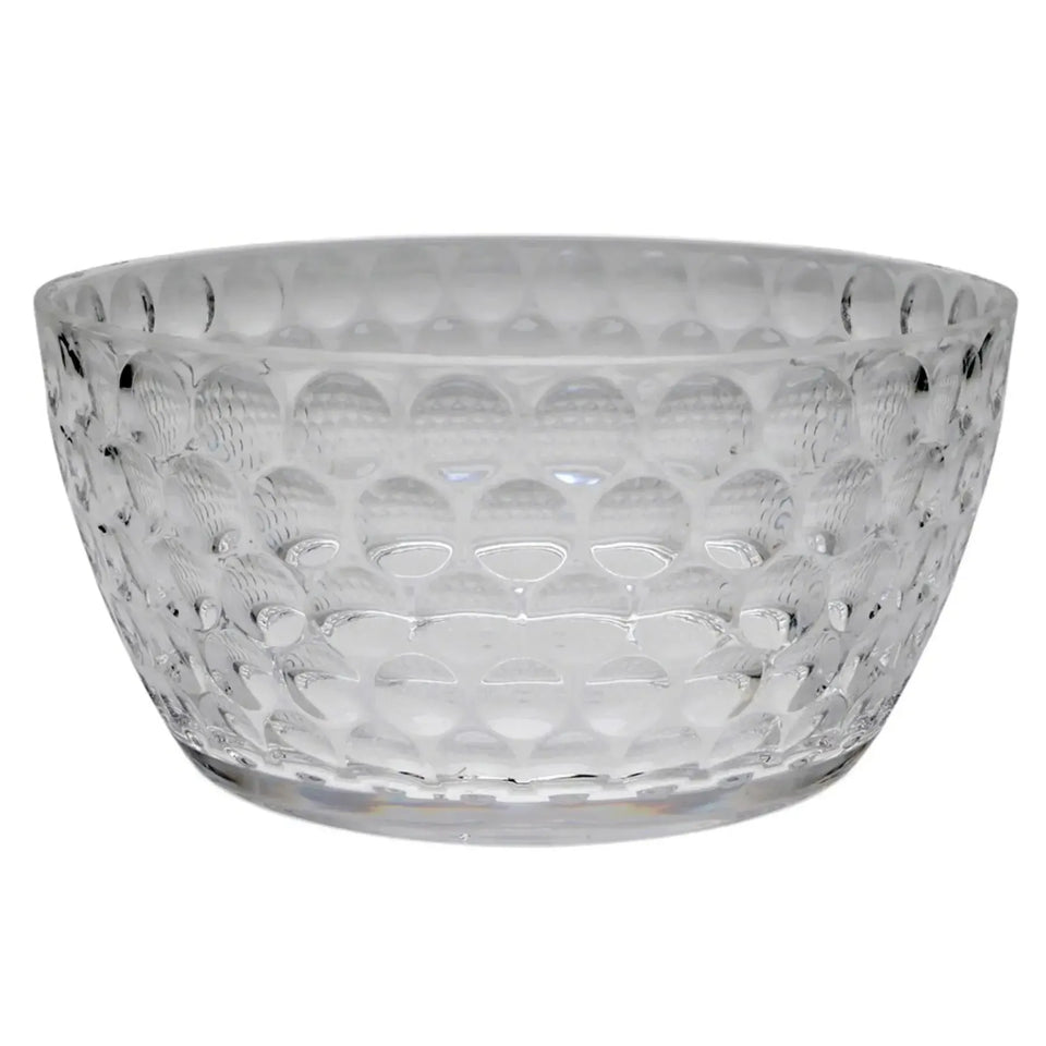 Saladeira Acrílico Lapidado Círculos Transparente 25,3x25,3x12cm