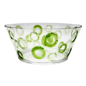 Saladeira Acrílico Textura Círculos Verde 25,5x25,5x11cm