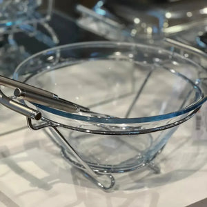 Saladeira Chambord Vidro Borossilicato com Par de Talheres Fracalanza