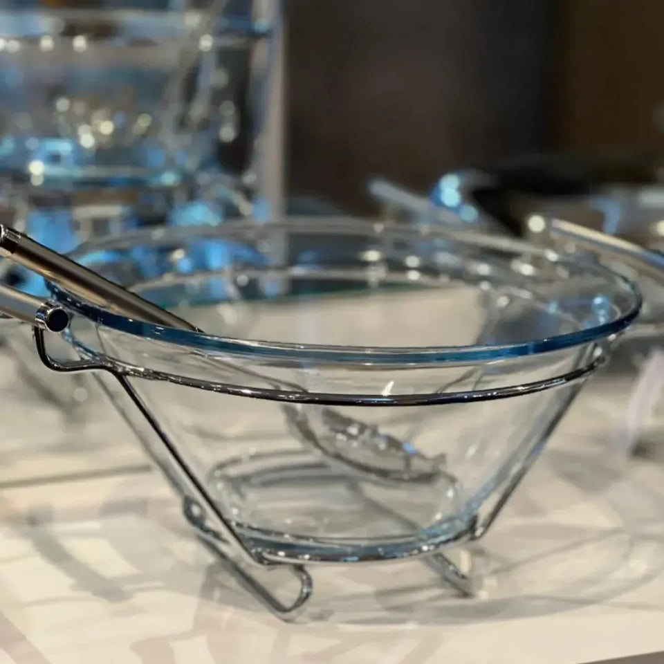 Saladeira Chambord Vidro Borossilicato com Par de Talheres Fracalanza