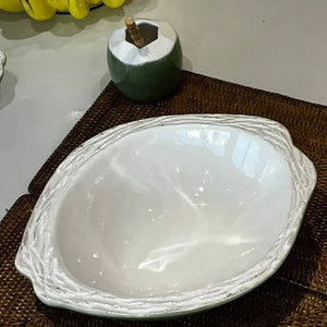 Saladeira Coco Cerâmica Itacare Verde 10x32x38cm Maison Blanche