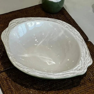 Saladeira Coco Cerâmica Itacare Verde 10x32x38cm Maison Blanche