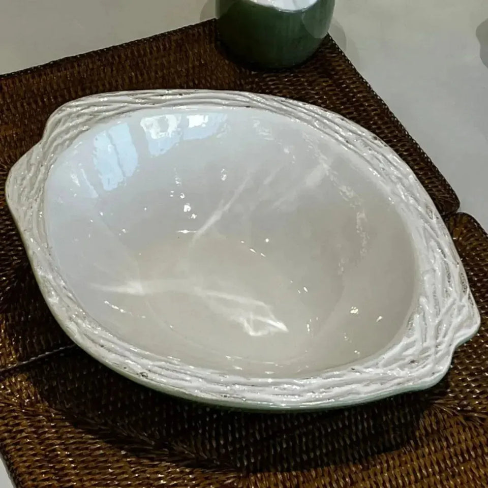 Saladeira Coco Cerâmica Itacare Verde 10x32x38cm Maison Blanche