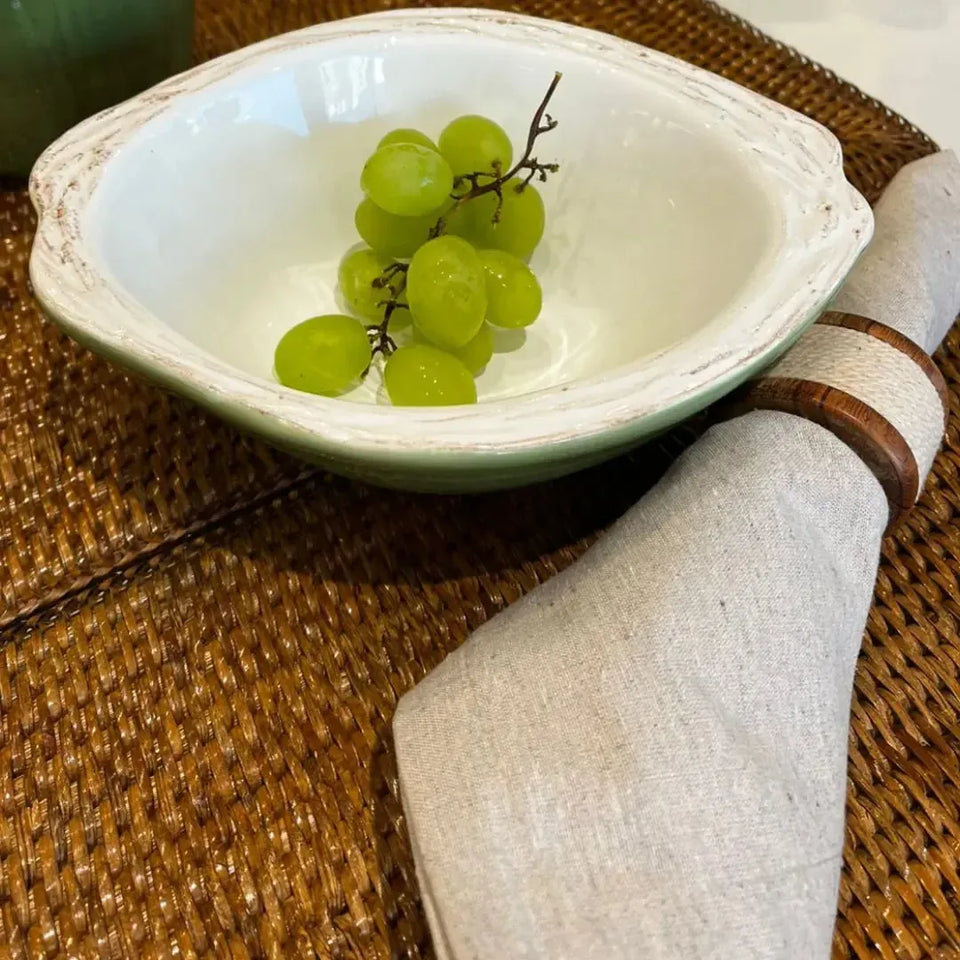 Saladeira Coco Cerâmica Itacare Verde 7x17x20cm Maison Blanche