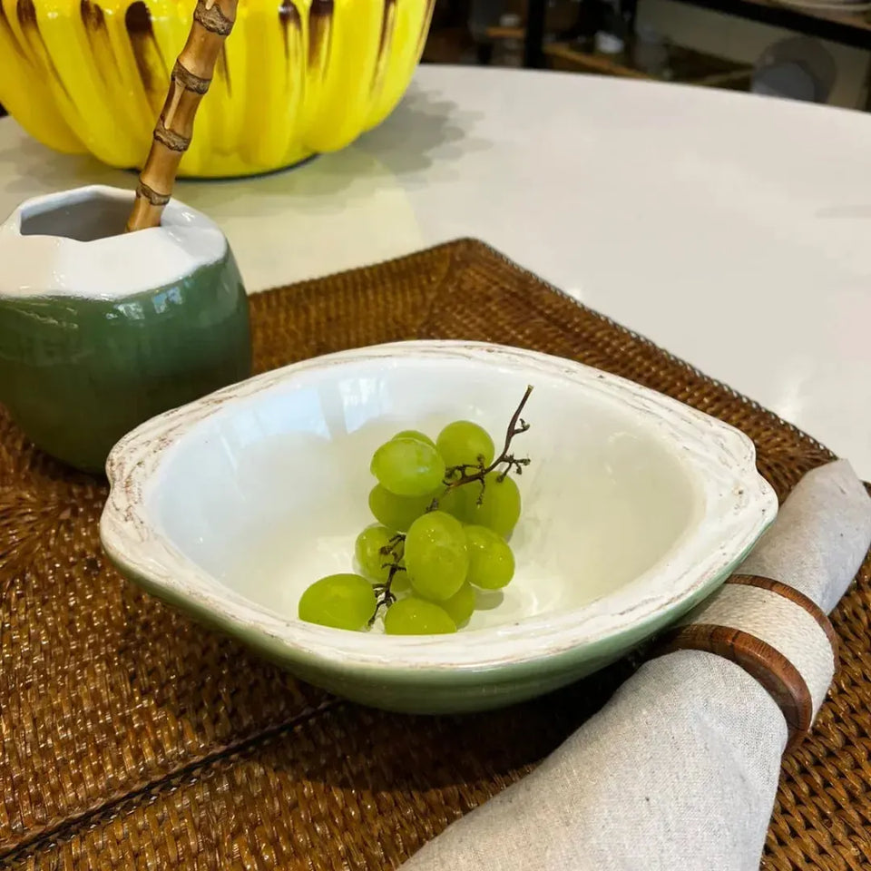 Saladeira Coco Cerâmica Itacare Verde 7x17x20cm Maison Blanche