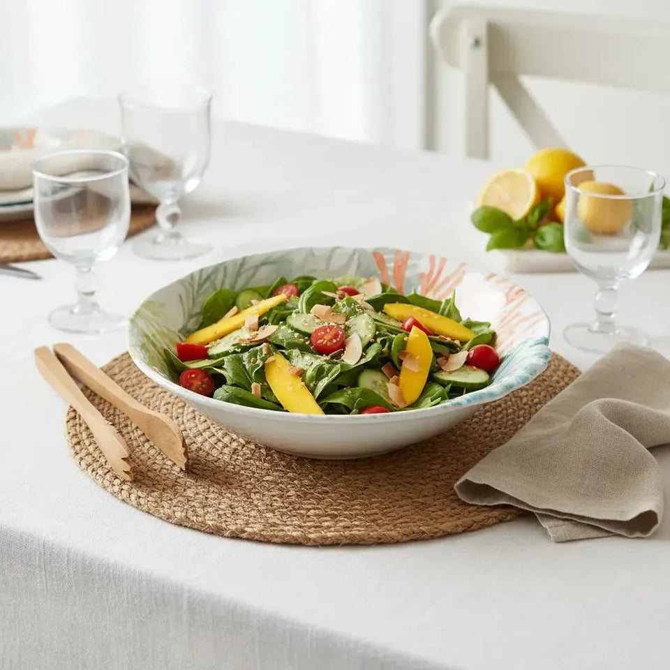 Saladeira Melamina Desenho Concha Corall 30,5x30,5x10,5cm