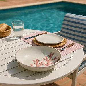 Saladeira Melamina Desenho Coral 32,7x31,5x5,8cm