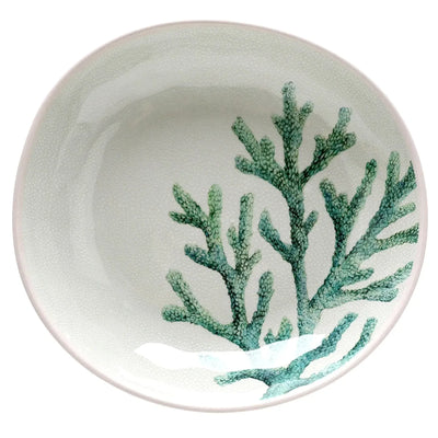 Saladeira Melamina Desenho Coral Verde 32,7x31,5x5,8cm