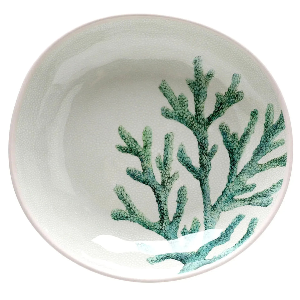 Saladeira Melamina Desenho Coral Verde 32,7x31,5x5,8cm