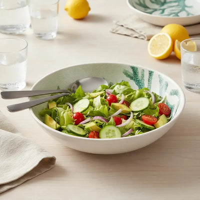 Saladeira Melamina Desenho Coral Verde 32,7x31,5x5,8cm