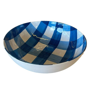 Saladeira Melamina Xadrez Azul 30,5x30,5x9,3cm