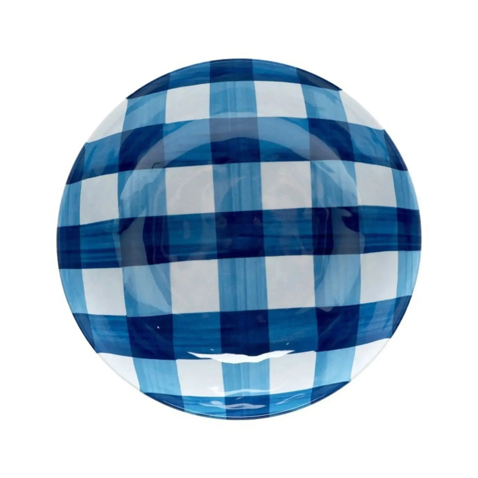 Saladeira Melamina Xadrez Azul 30,5x30,5x9,3cm
