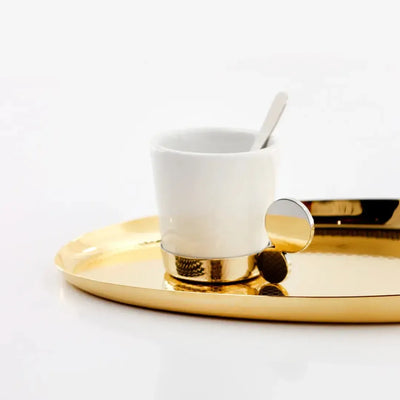 Salvinha Oval Sarezzo Inox com Revestimento em Ouro 24k Riva