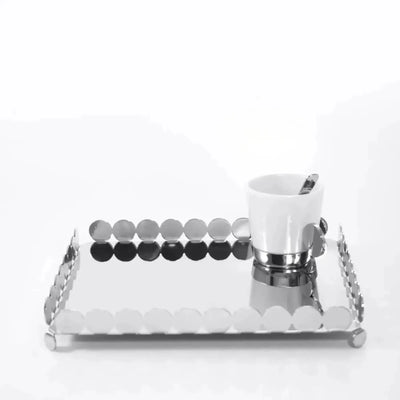 Salvinha Retangular Nanna Inox com Vidro Espelhado Riva