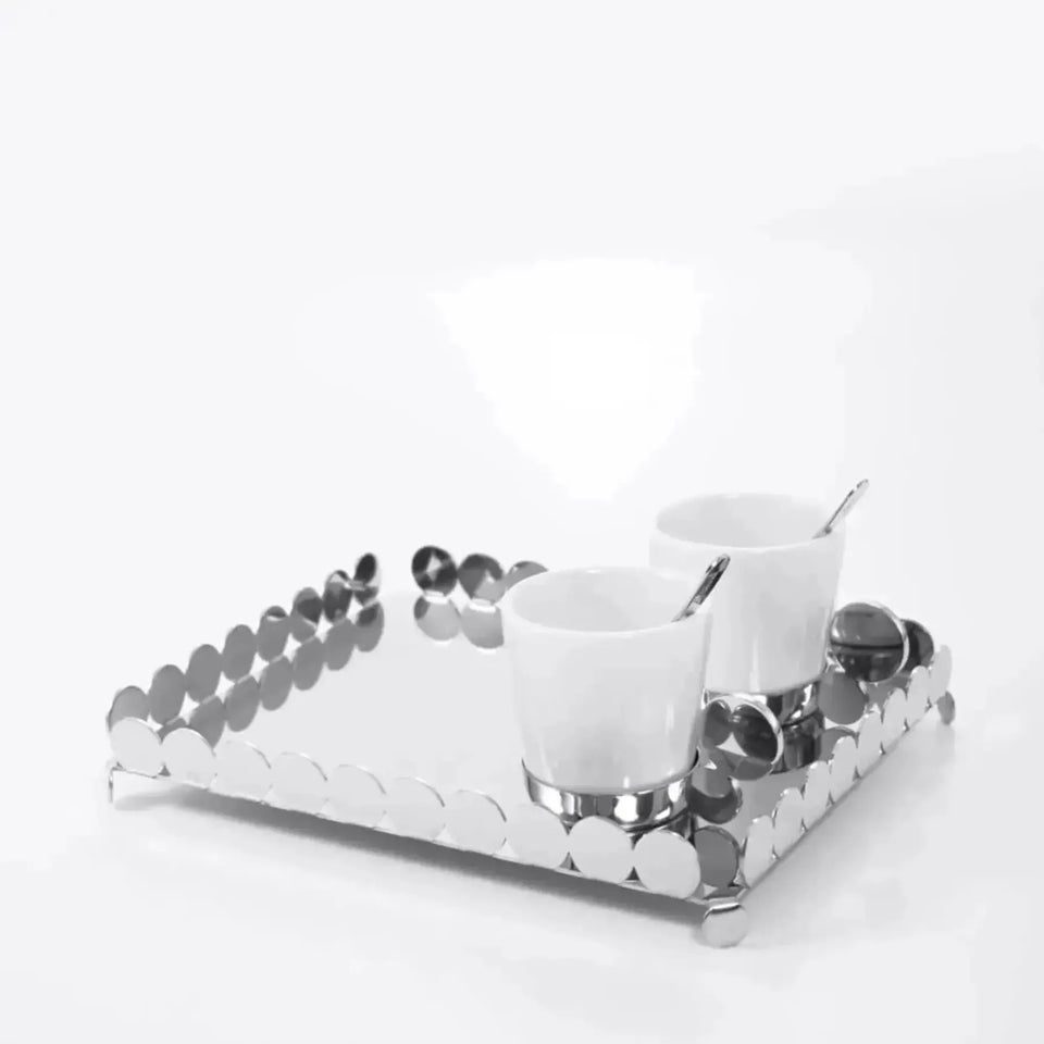 Salvinha Retangular Nanna Inox com Vidro Espelhado Riva