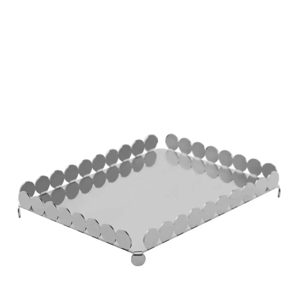 Salvinha Retangular Nanna Inox com Vidro Espelhado Riva