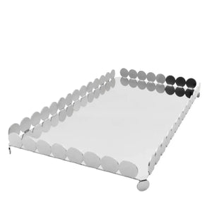 Salvinha Retangular Nanna Inox com Vidro Espelhado Riva